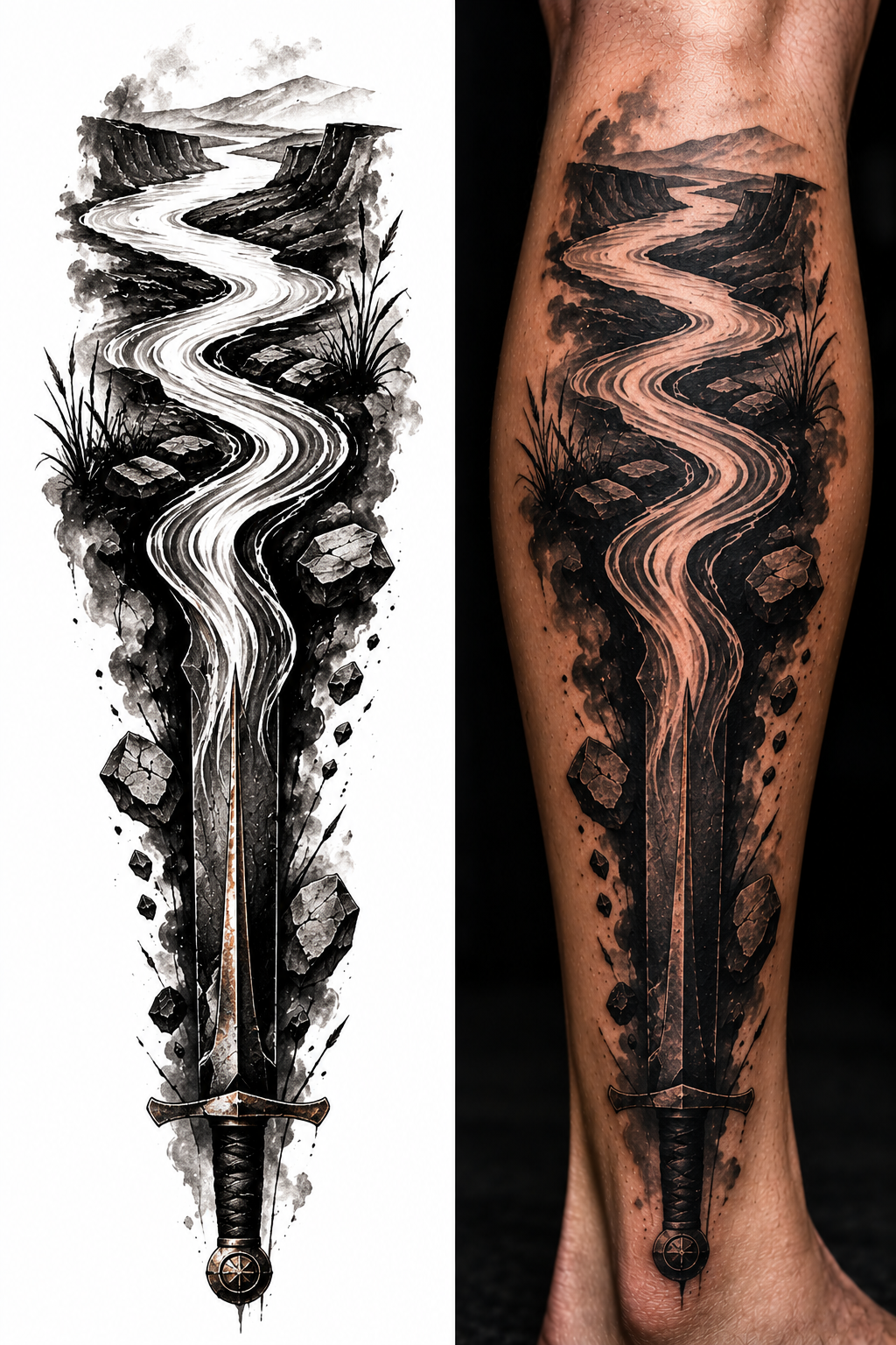 RIVER OF ORIGINS tattoo model preview